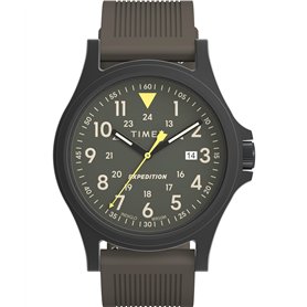 Timex Montre pour Homme Expedition Acadia 40 mm - Bracelet en Silicone Gris Acier