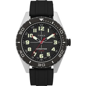 Montre Timex pour Homme Expedition Field Solar 43 mm - Bracelet en Silicone Noir