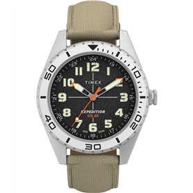 Montre Timex pour homme Expedition Field Solar 43 mm - Bracelet brun clair