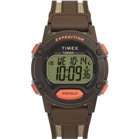 Timex Montre pour Homme Expedition CAT5 41 mm -Bracelet en Cuir Marron