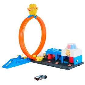 Hot Wheels Coffret Super Poste de Police Hot Wheels City avec véhicule en métal à l’échelle 1/64