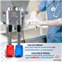 GOLDMAN SERVICE Set de robinet à pédale double mélangeur pour éviers industriels hôtellerie - Bec haut vertical rotatif - Tuyau 
