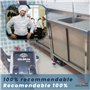 GOLDMAN SERVICE Set de robinet à pédale double mélangeur pour éviers industriels hôtellerie - Bec haut vertical rotatif - Tuyau 