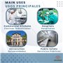 GOLDMAN SERVICE Set de robinet à pédale double mélangeur pour éviers industriels hôtellerie - Bec haut vertical rotatif - Tuyau 