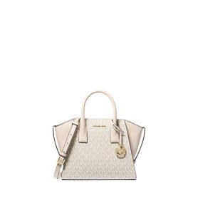 Michael Kors Avril Sac à main en cuir avec petit logo Crème clair Multicolore
