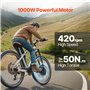 VEVOR Kit Conversion de Vélo Électrique, 1000 W, Moteur de Moyeu de Roue Avant 48 V 420 tr/min 650 mm avec Contrôleur de Vitesse