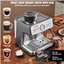 VEVOR Machine à Expresso avec Broyeur, Cafetière Expresso Semi-automatique 15 bars avec Mousseur à Lait, Réservoir d'Eau Amovibl