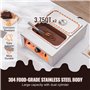 VEVOR Tempéreuse à Chocolat Commerciale 1500 W Bain-Marie Électrique pour Chocolat 2 Cuves de 3,3 L Fondoir à Chocolat Températu