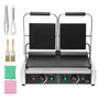 VEVOR Presse à Panini Commercial, Grill Électrique 3600 W en Inox, Double Plaque de Pression, Appareil à Sandwich avec Contrôle 