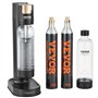 VEVOR Machine à eau gazeuse pour gazéification, machine à eau pétillante et soda avec 2 bouteilles PET de 1 L sans BPA, 2 cylind