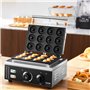 VEVOR Machine à beignets électrique, 1550 W, appareil à donuts commercial avec surface antiadhésive, machine à gaufres chauffant