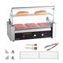 VEVOR Rouleau à hot-dogs, 5 rouleaux, machine à griller les saucisses en acier inoxydable avec double contrôle de température, 1