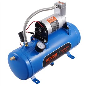 VEVOR Compresseur d'air pour Kit de Klaxon Pompe à Air avec Réservoir 6 L 90-120 psi pour Gonflage des Pneus Matelas Pneumatique