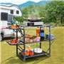 VEVOR Cuisine de Camping 126 x 46 x 81 cm Table de Camping Pliable Structure en Alu avec 4 Tables d'Appoint Meuble de Cuisine av