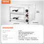 VEVOR Four à Pizza de Comptoir, Four Électrique 12 po 1700 W, avec Contrôle de la Température et Minuterie 0-120 min, Plateau à 