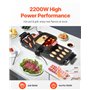 VEVOR Appareil à Fondue Chinoise Shabu Shabu avec Gril 2-en-1, Grill Électrique sans Fumée 2300 W, avec Marmite Amovible Antiadh