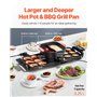 VEVOR Appareil à Fondue Chinoise Shabu Shabu avec Gril 2-en-1, Grill Électrique sans Fumée 2300 W, avec Marmite Amovible Antiadh