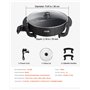 VEVOR Appareil à Fondue Chinoise Shabu Shabu 5 L, Marmite Électrique 1360 W, avec Séparateur Double Saveur et Couvercle en Verre
