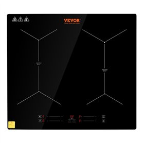 VEVOR Plaque à Induction 4 Feux 6800 W Table de Cuisson Encastrable 61 cm Plaque de Cuisson Électrique en Vitrocéramique Portabl