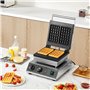 VEVOR Gaufrier Commercial 2000 W, Appareil à Gaufres Belges Rectangulaires Capacité 2PCs, en Acier Inoxydable, Antiadhésif, avec