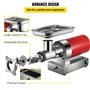 VEVOR Hachoir à Viande Électrique Capacité 300 kg/h, Hachoir Électrique 1100 W 1,5 HP, Poussoir à Saucisses en Inox, avec Plaque