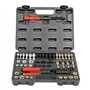 VEVOR Kit Outils à Restaurer Les Filetages Abîmes 49PCs, Tailles UNC, UNF et Métriques, 22 Tarauds, 24 Filières, 3 Limes à Filet