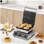 VEVOR Gaufrier Commercial 1750 W, Appareil à Gaufres Rondes Capacité 4PCs, en Acier Inoxydable, Antiadhésif, avec Contrôle de la