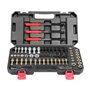VEVOR Kit Outils à Restaurer Les Filetages Abîmes 61PCs, Tailles UNC, UNF et Métriques, 28 Tarauds, 28 Filières, 3 Limes à Filet