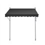 VEVOR Auvent de terrasse rétractable, 250 x 120 cm, store banne manuel avec manivelle, hauteur réglable 218-310 cm, abri pare-so