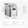VEVOR Machine à Glaçons de Comptoir Rendement 20,4 kg/24 h, Appareil de Préparation de Glaçons Portable, Autonettoyante avec Pel