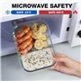 Ensemble de récipients en verre borosilicate et sac à déjeuner isotherme de qualité supérieure | Design 1-2-3 compartiments, san