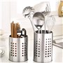 Feelava Lot de 2 porte-ustensiles de cuisine en acier inoxydable anti-rouille pour organiser les tiroirs et comptoirs