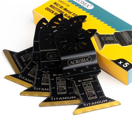 Acroma Lot de 5 lames oscillantes en titane pour outils multifonctions oscillants Pour métal clous boulons vis et autres matéria