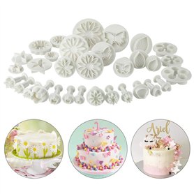 Soleebee 33 Pièces Outils de Modelage Fondant Outils De Décoration De Gâteau De Cuisson Décoration De Sucre Artisanal Plongeurs