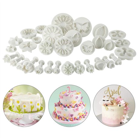Soleebee 33 Pièces Outils de Modelage Fondant Outils De Décoration De Gâteau De Cuisson Décoration De Sucre Artisanal Plongeurs