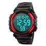 Montre numérique Gosasa pour homme étanche jusqu'à 50 m avec grand cadran et alarme LED et chronomètre Rouge
