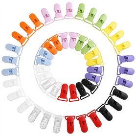 LIHAO Pince à Sucette Bretelle Attache Clip en Plastique - Lot de 50 pièces
