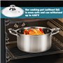 HEKOBAG Marmite Inox Induction de Diamètre 17cm, 3,5L Faitout Inox, Casserole avec Couvercle en Verre avec Éponge à Vaisselle, C