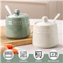HEKOBAG Lot de 2 Sucrier en Ceramique, 250ml Pot à Épices Céramique, Sucrier Céramique avec Couvercle et Cuillère, Salière Ceram