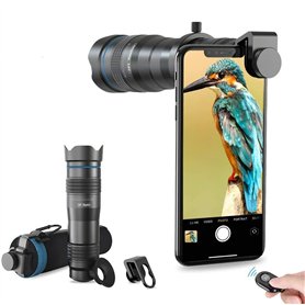 Apexel Objectif HD pour téléphone Portable - Téléobjectif 28X avec obturateur pour iPhone