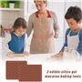 2 Pièce Tapis Macarons,Plaque Macarons Silicone, 30&48 puits Silicone Moule,Tapis de Cuisson pour Biscuits,Silicone Cuisson Moul