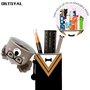 QRKPVHD Trousse 2 en 1 en Couleur Animaux Silicone Souple Cartoon Trousse Porte-Stylo de Table Thème Trousse, Sac de Papeterie d