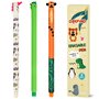 YNOUYRS Trousse Ecole 2 en1 en Silicone Souple-Set thème animalier stylos à encre gel effaçables