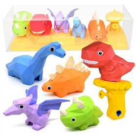 EPXOIQC Lot de 5 Mini Dinosaures Pistolets à Eau Jouet Pistolet à Aeau Dinosaure Jouet Aquatique Pistolet a Eau Dinosaure Eau En