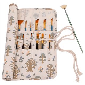 Amoyie trousse à crayon enroulable pour pinceaux de peinture