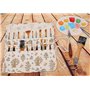 Amoyie trousse à crayon enroulable pour pinceaux de peinture, sacs organiseurs de toile, enveloppe de crayon porte-brosses poche
