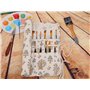 Amoyie trousse à crayon enroulable pour pinceaux de peinture, sacs organiseurs de toile, enveloppe de crayon porte-brosses poche