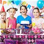 61PCS Monster Thème Couverts De Fête, Party Décorations Enfant Pour Anniversaire,Set de Vaisselle de Fête pour Fille,Anniversair