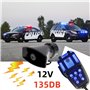 YIYIDA Klaxon de voiture Trompette d'alarme Car Horn 135db Trompette d'air sirène klaxon 7 tons Bleu et noir voiture sirène avec