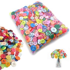 Lot de 1 000 boutons ronds en résine pour loisirs créatifs